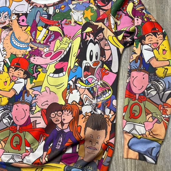 RARE Nickelodeon Cartoon Network Sweatshirt Adult Shirt TV Show Character Print - Picture 3 of 14